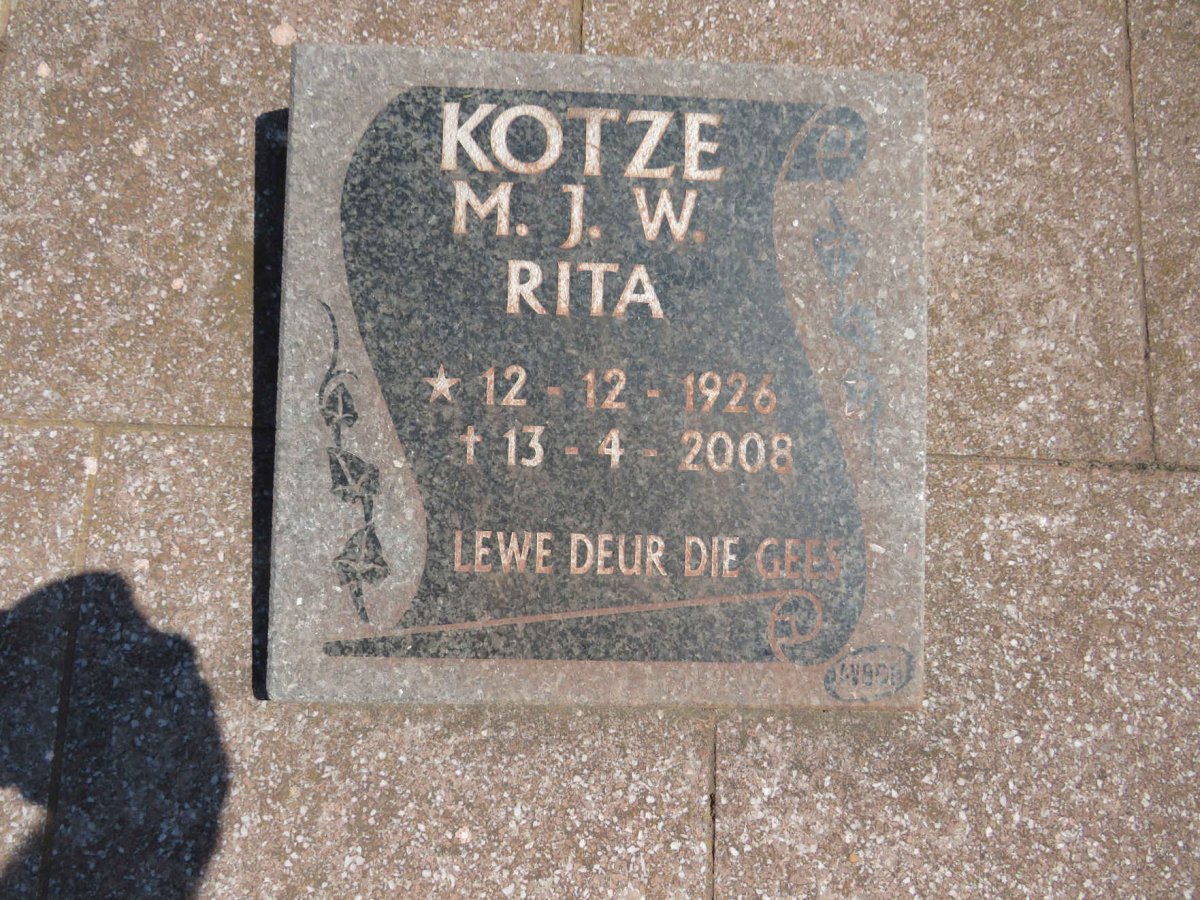 KOTZE M.J.W. 1926-2008