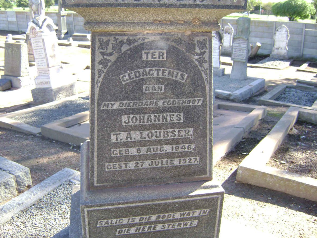 LOUBSER Johannes T.A. 1846-1927