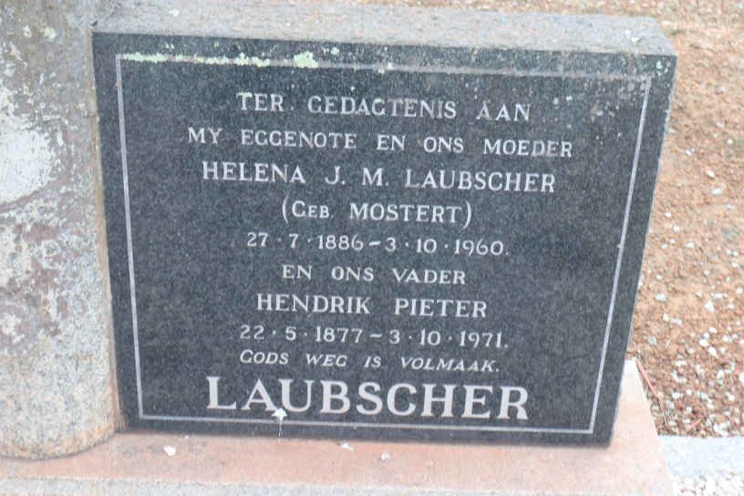 LAUBSCHER Hendrik Pieter 1877-1971 &amp; Helena J.M. MOSTERT 1886-1960