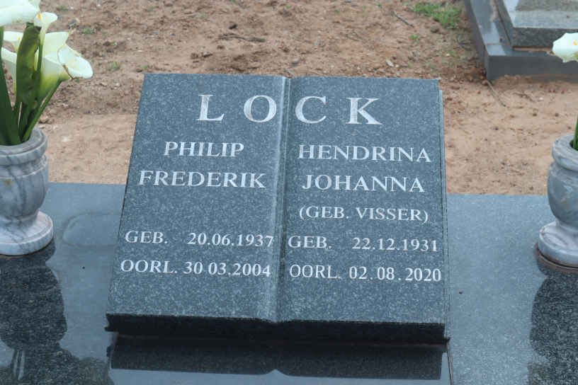 LOCK Philip Frederik 1937-2004 &amp; Hendrina Johanna VISSER      1931-2020