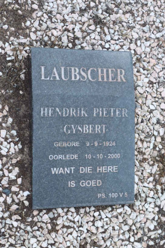 LAUBSCHER Hendrik Pieter Gysbert 1924-2000