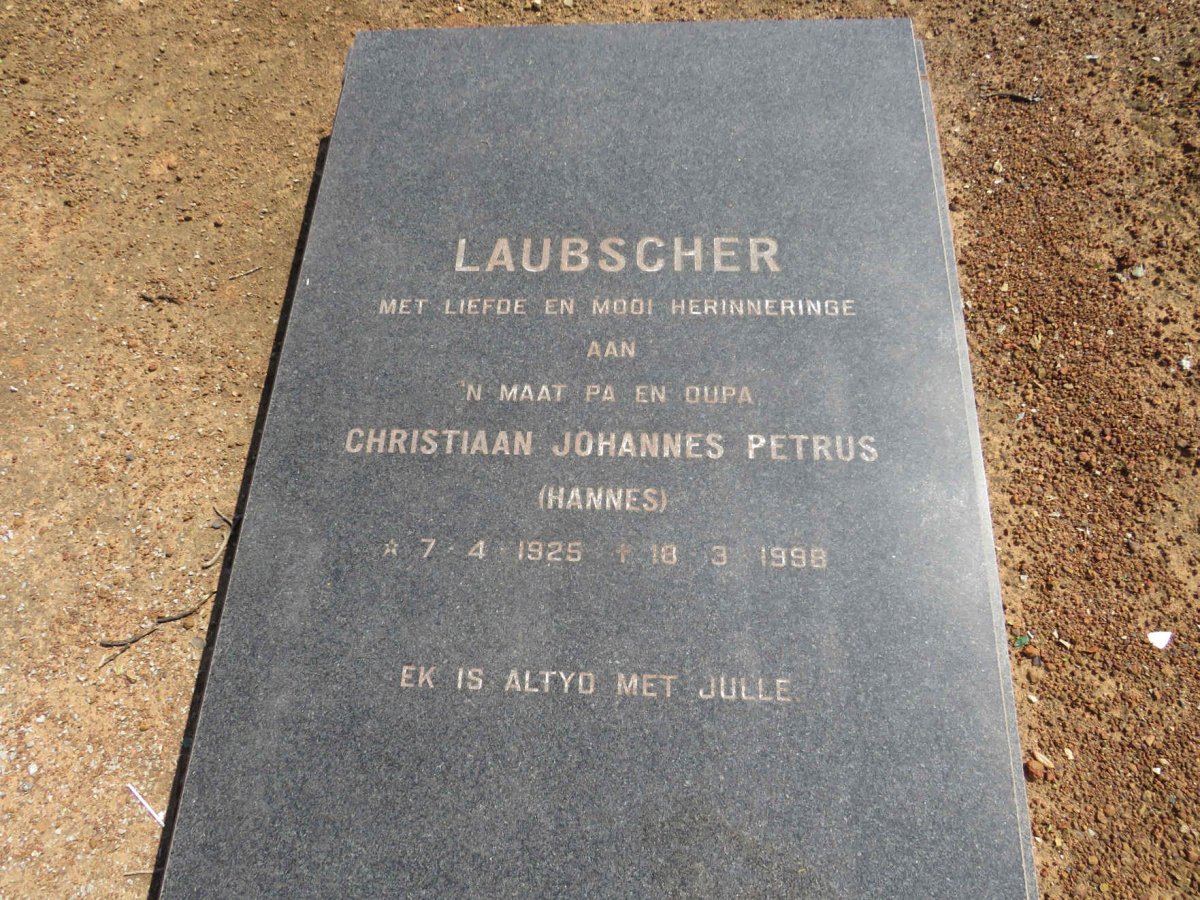 LAUBSCHER Christiaan Johannes Petrus 1925-1998