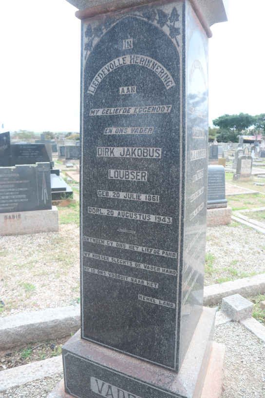 LOUBSER Dirk Jakobus 1861-1943 &amp; Barendina M.J. KOTZE 1861-1946