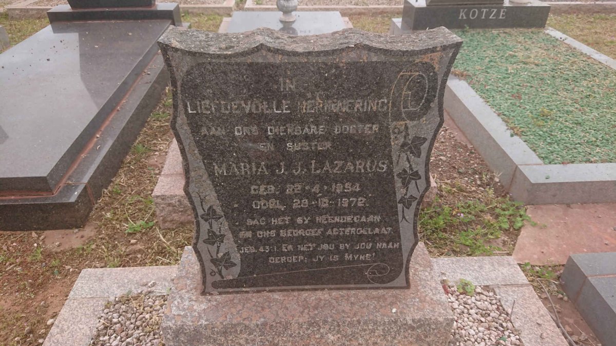 LAZARUS Maria J.J. 1954-1972