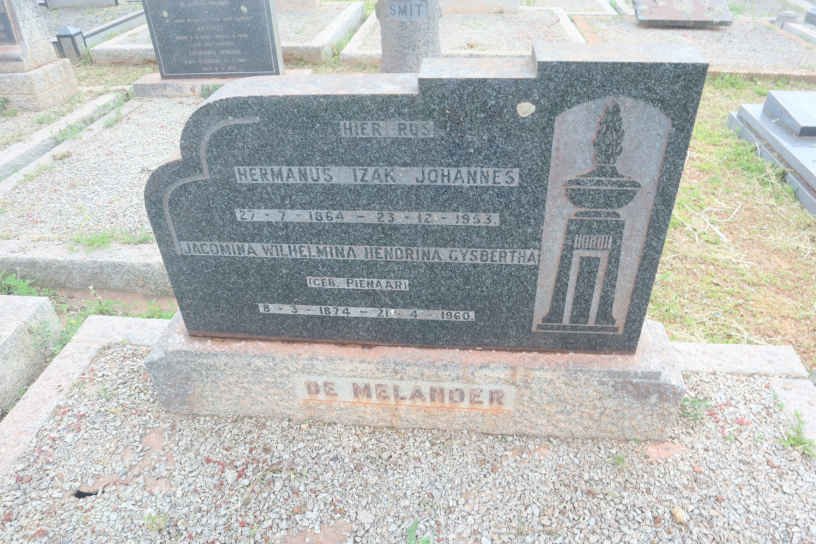 MELANDER Hermanus Izak Johannes, de 1863-1953 &amp; Jacomina Wilhelmina Hendrina Gysberta PIENAAR 1874-1960
