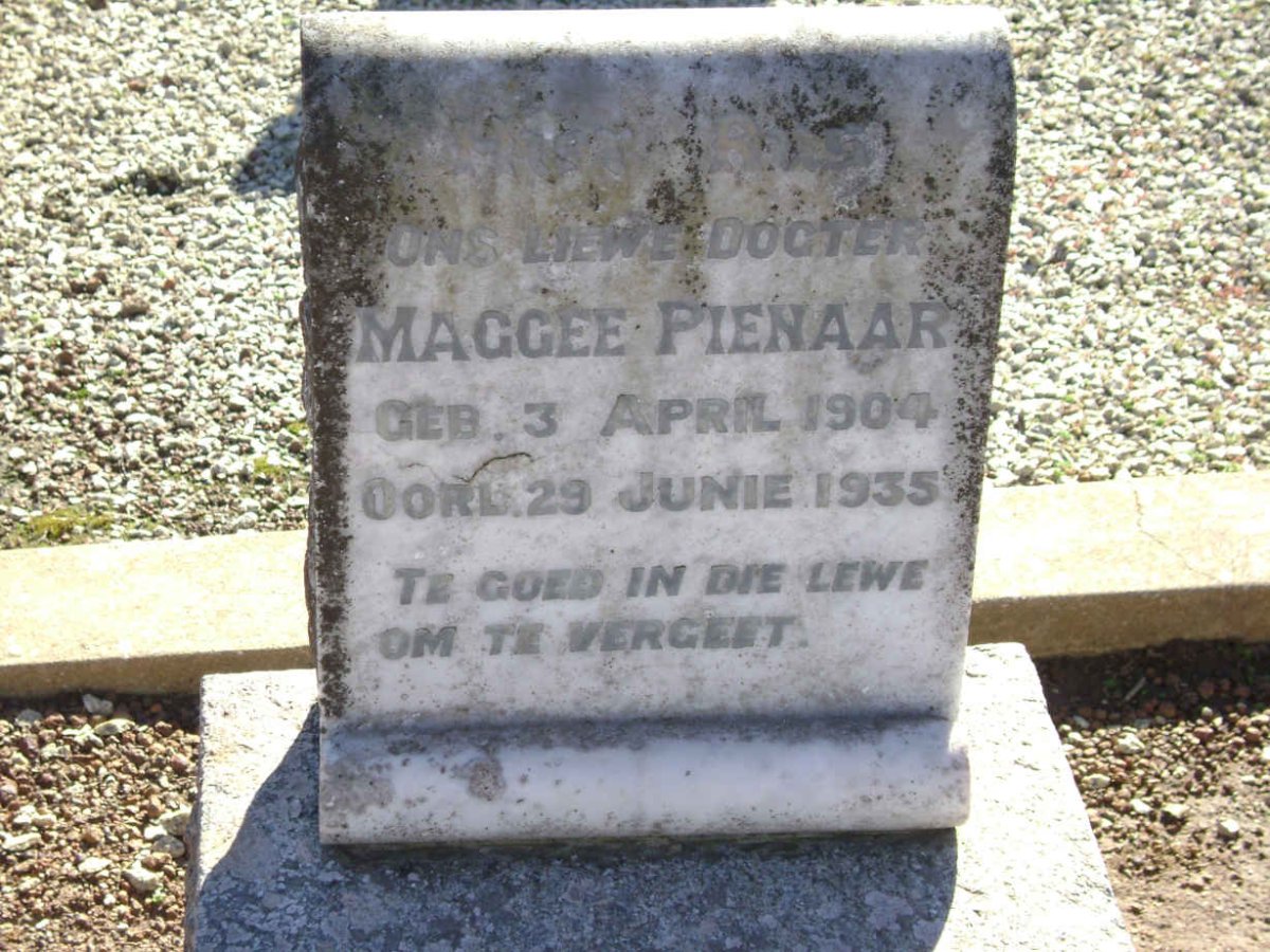PIENAAR Maggee 1904-1935