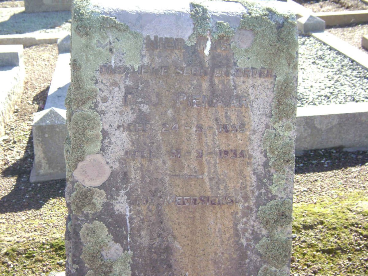 PIENAAR J. 1895-1934
