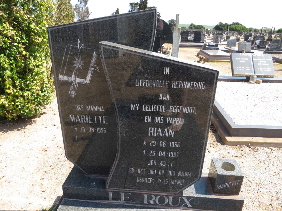 ROUX Riaan, le 1966-1997 &amp; Mariette 1956-