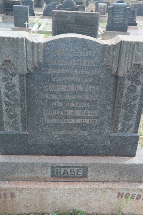 RABE Willem H. 1854-1961 &amp; Mary A.J. 18??-1949