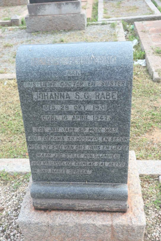 RABE Johanna S.G. 1931-1942