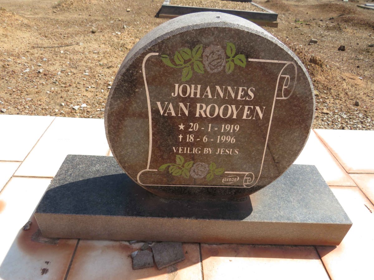 ROOYEN Johannes, van 1919-1996