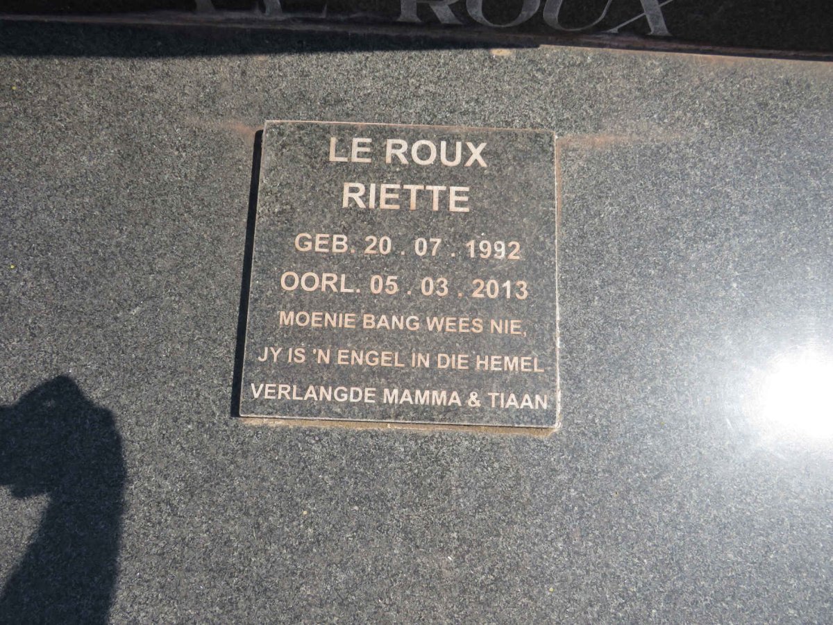 ROUX Riette, le 1992-2013