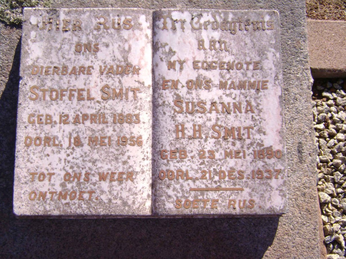 SMIT Stoffel 1883-1956 &amp; Susanna H.H. 1890-1937