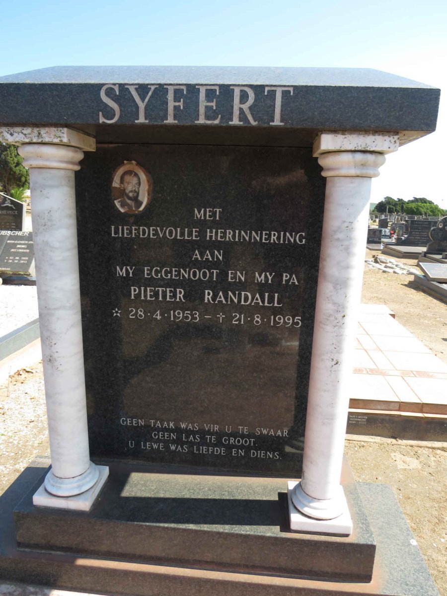 SYFERT Pieter Randall 1953-1995