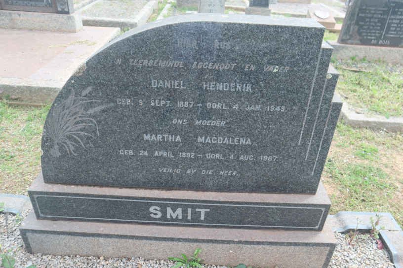 SMIT Daniel Henderik 1887-1949 &amp; Martha Magdalena 1892-1967