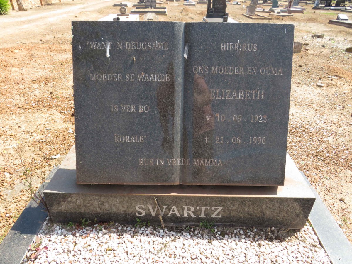 SWARTZ Elizabeth 1923-1996