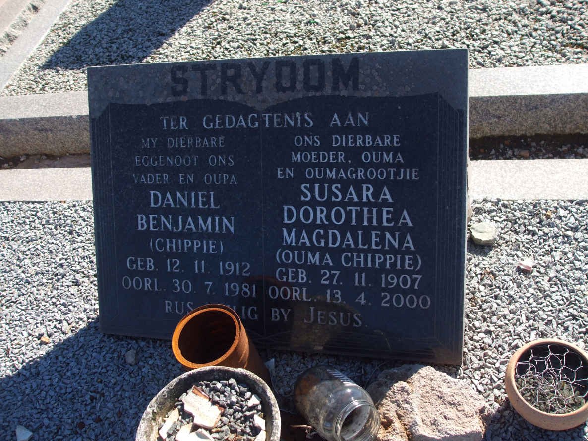 STRYDOM Daniel Benjamin 1912-1981 &amp; Susara Dorothea Magdalena 1907-2000
