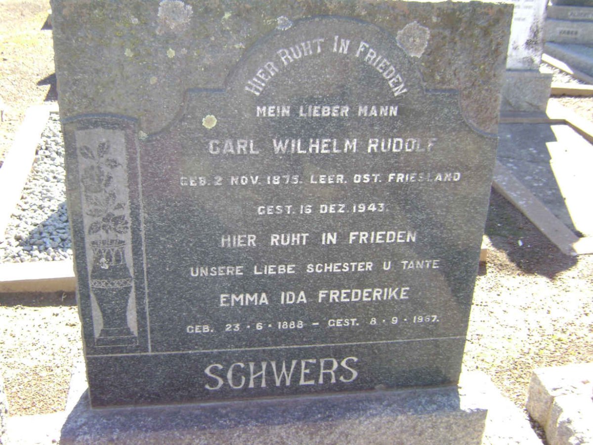 SCHWERS Carl Wilhelm Rudolf 1875-1943 :: SCHWERS Emma Ida Frederike 1888-1967