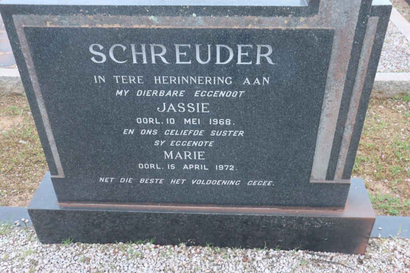 SCHREUDER Jassie -1968 &amp; Marie -1972