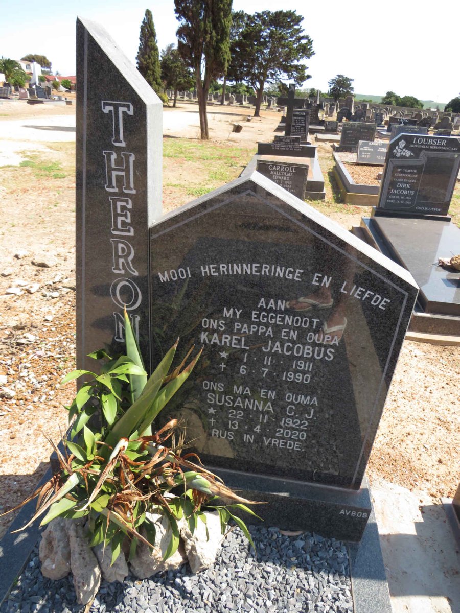 THERON Karel Jacobus 1911-1990 &amp; Susanna C.J. 1922-2020