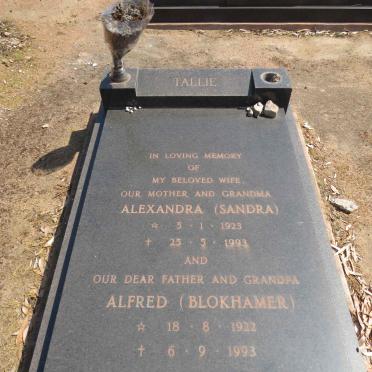 TALLIE Alfred 1922-1993 &amp; Alexandra 1923-1993
