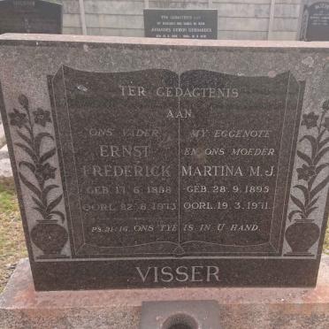 VISSER Ernst Frederick 1888-1973 &amp; Martina M.J. 1895-1971