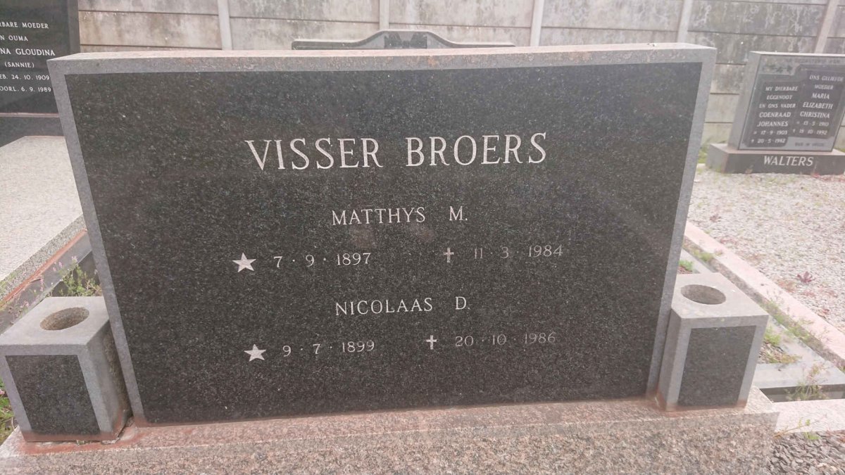 VISSER Matthys M. 1897-1984 :: VISSER Nicolaas D. 1899-1986