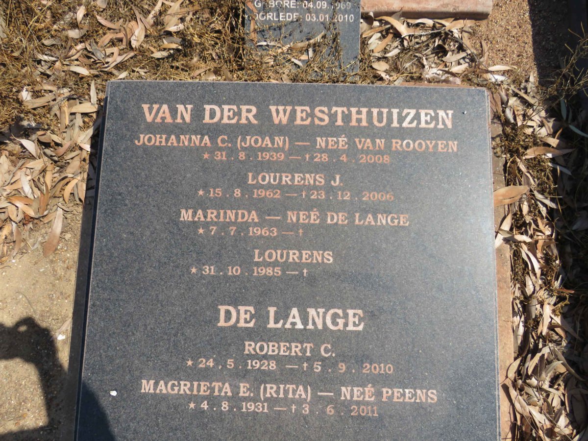 WESTHUIZEN, van der :: VAN ROOYEN :: DE LANGE :: PEENS :: SWART