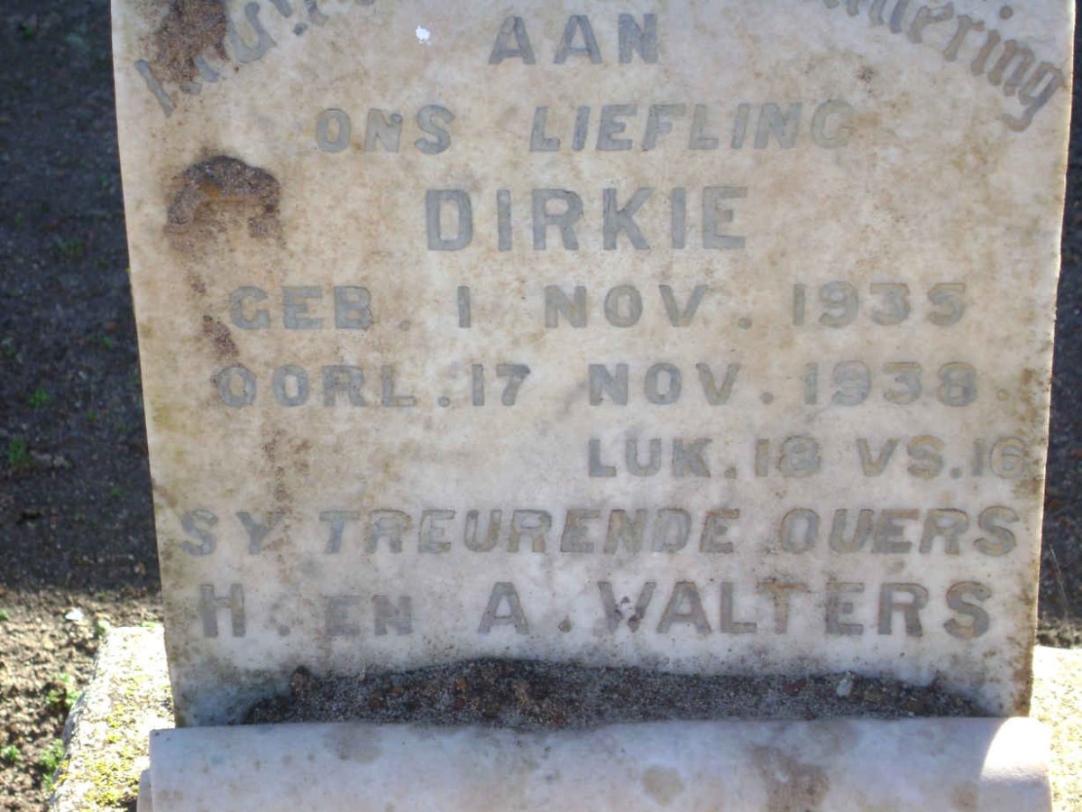 WALTERS Dirkie 1935-1938