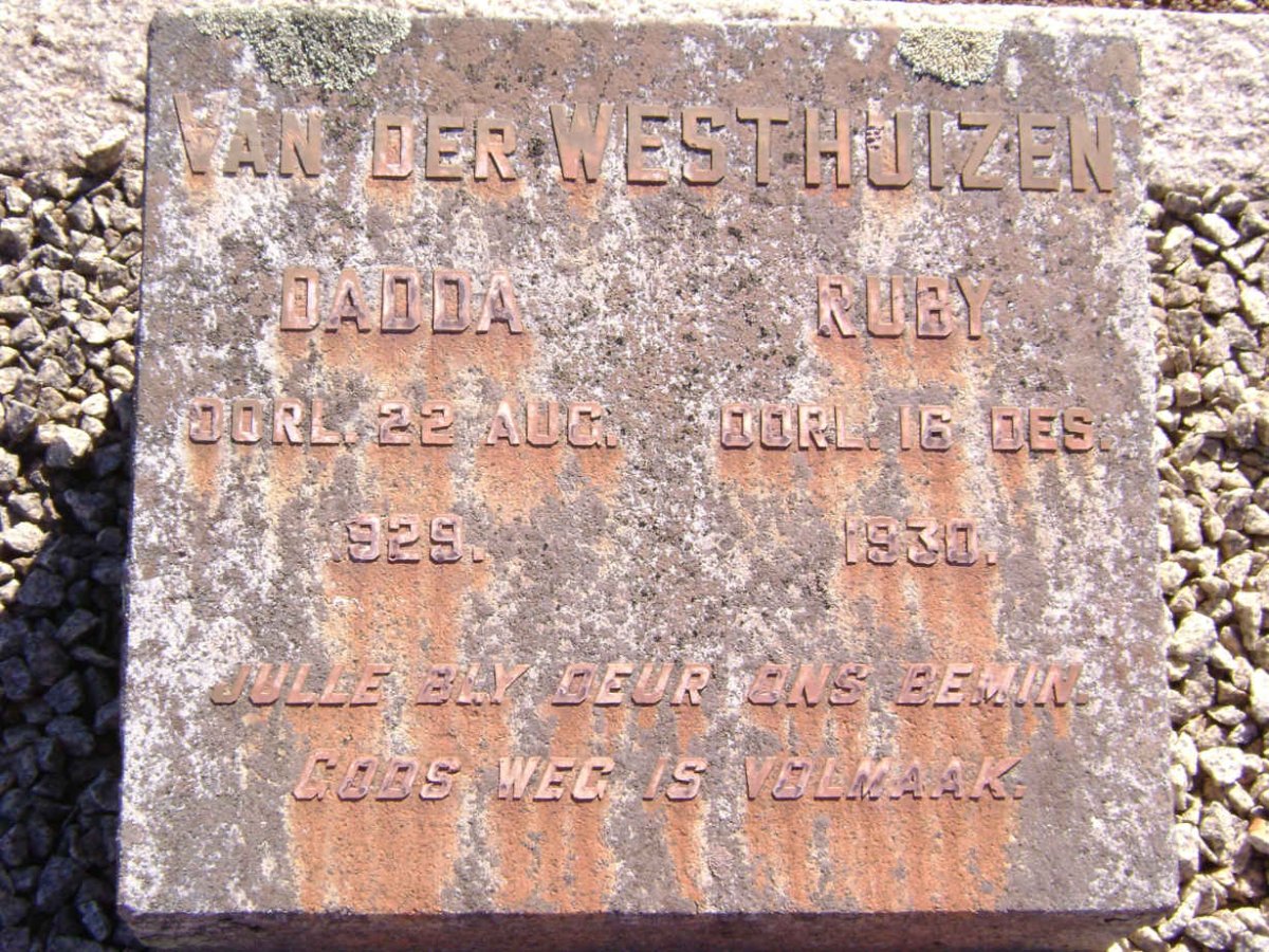 WESTHUIZEN Dadda, van der  -1929 &amp; Ruby  -1930