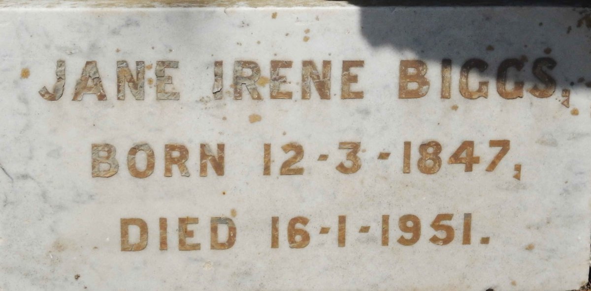 BIGGS Henry Grave -1913 :: BIGGS Jane Irene 1847-1951 :: BIGGS Giftie 1877-1953