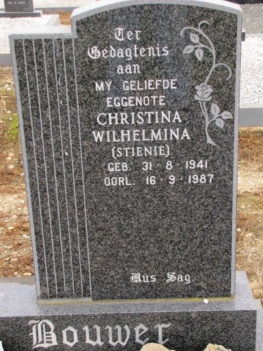 BOUWER Christina Wilhelmina 1941-1987