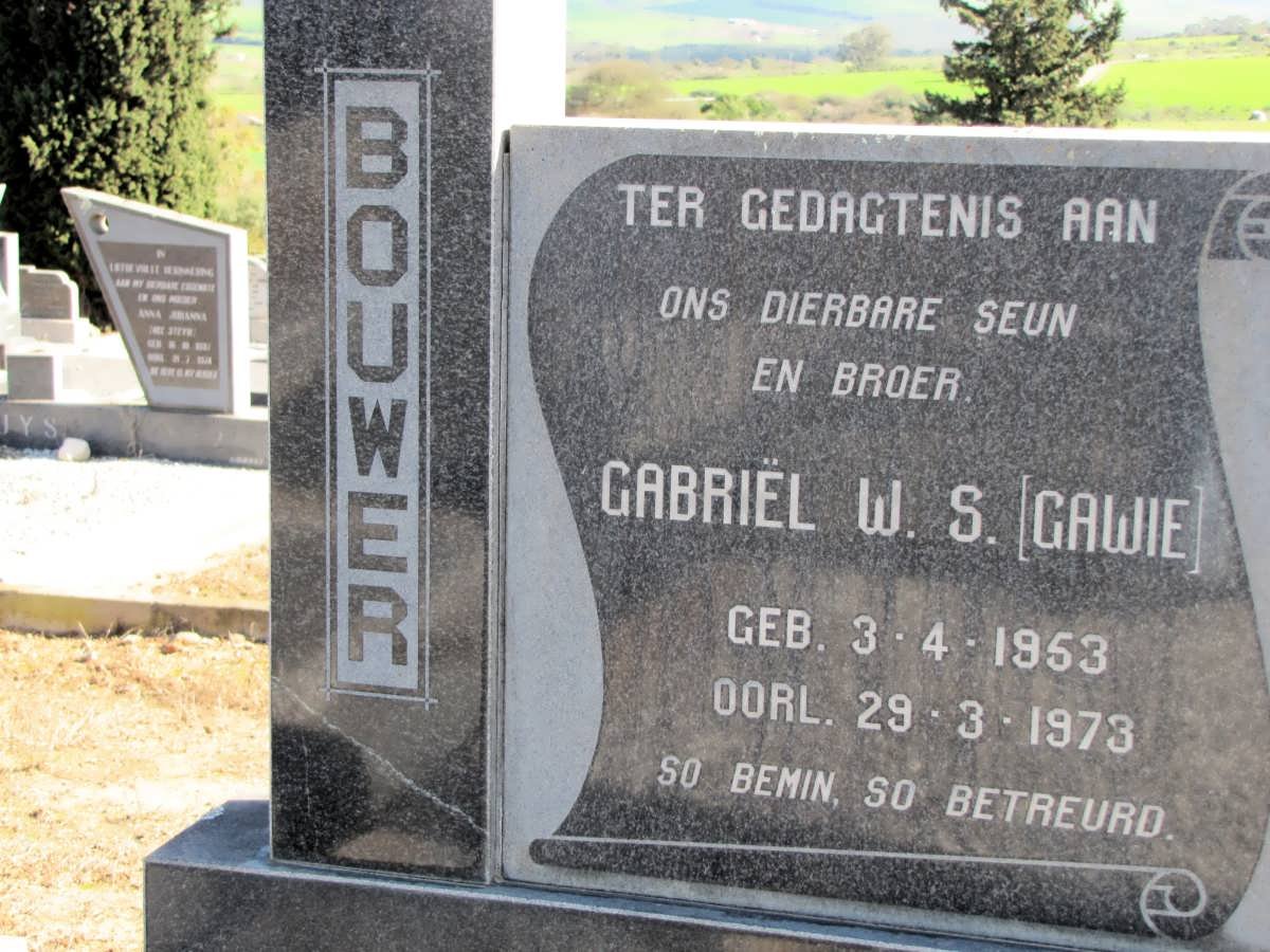 BOUWER Gabriel W.S. 1953-1973