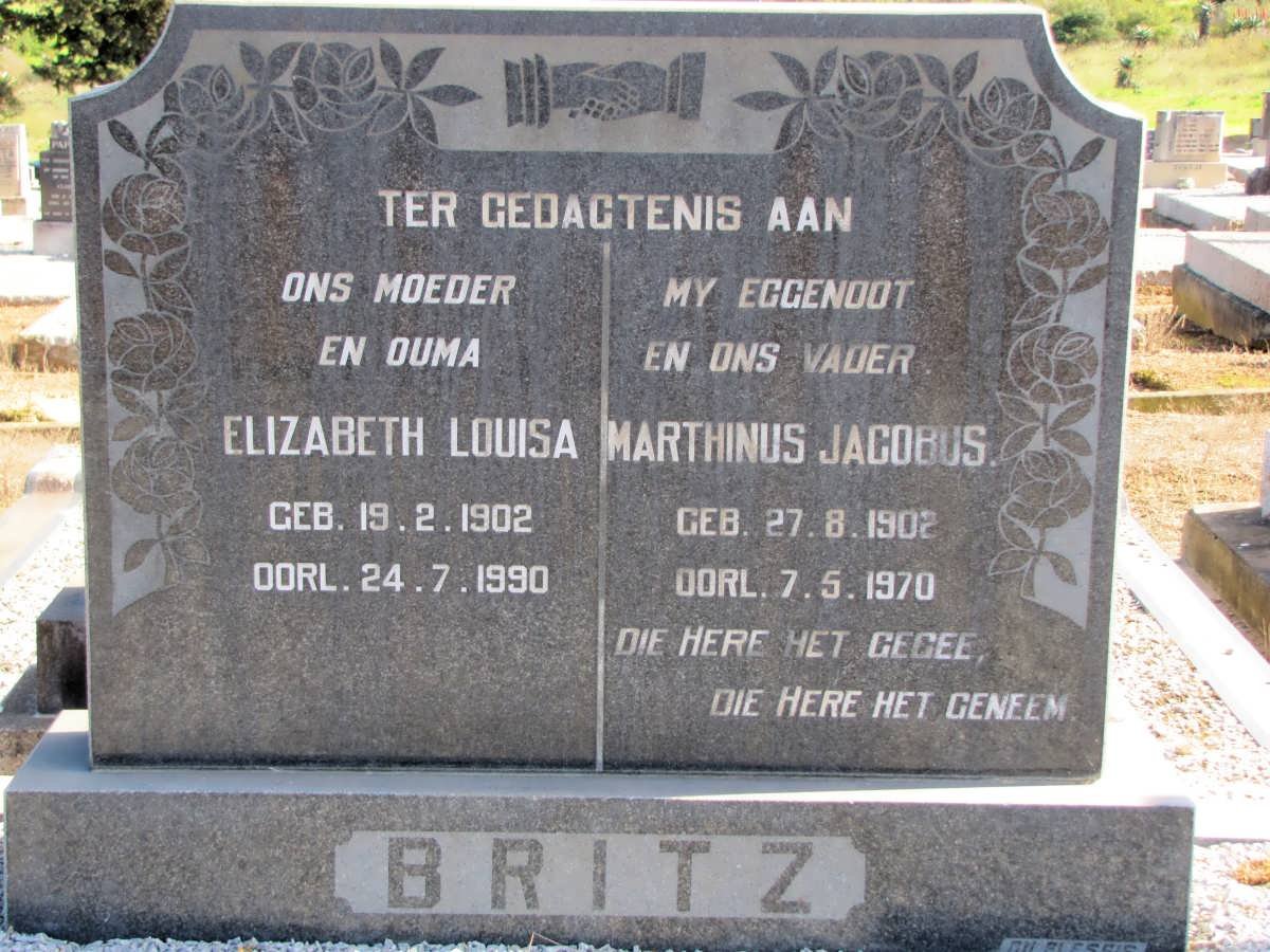 BRITZ Marthinus Jacobus 1902-1970 &amp; Elizabeth Louisa 1902-1990