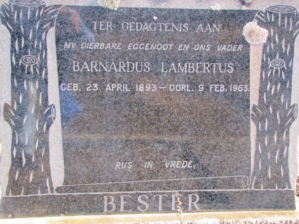 BESTER Bernardus Lambertus 1893-1963