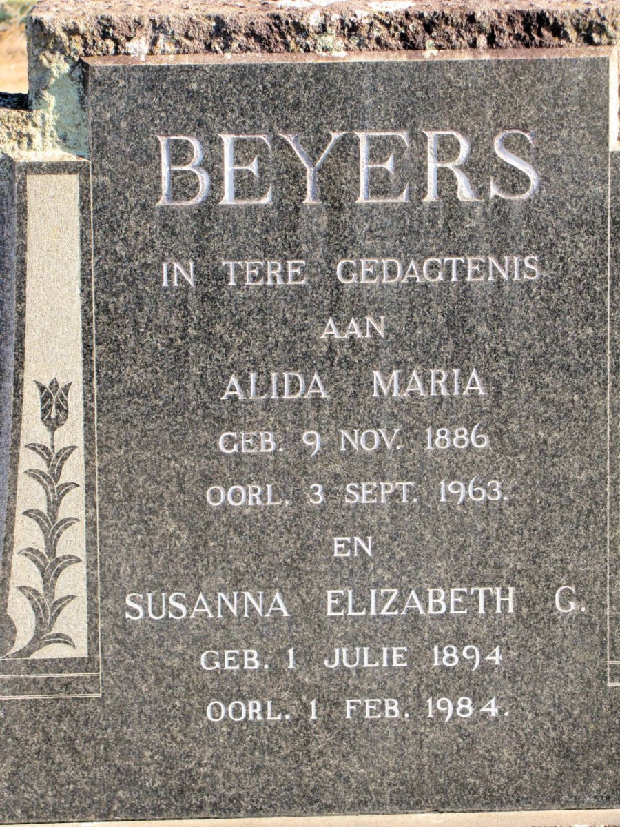 BEYERS Alida Maria 1886-1983 :: BEYERS Susanna Elizabeth 1894-1984