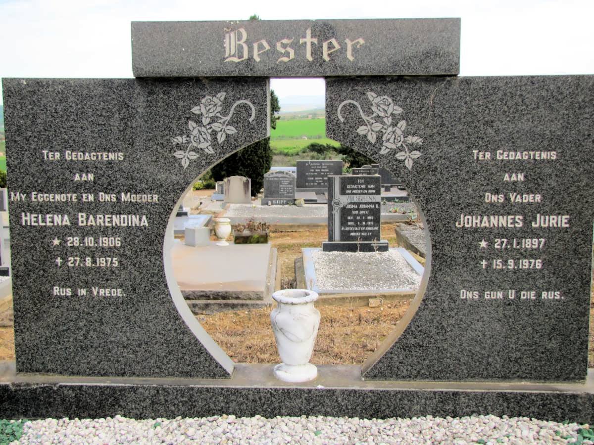 BESTER Johannes Jurie 1897-1976 &amp; Helena Barendina 1906-1975