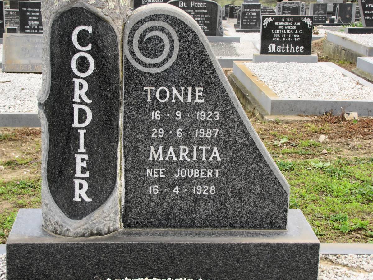 CORDIER Tonie 1923-1987 &amp; Marita JOUBERT 1928-