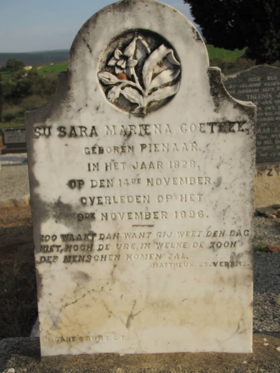 COETZEE Susara Marina geb PIENAAR 1828-1896