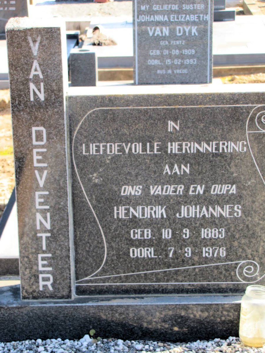 DEVENTER Hendrik Johannes, van 1883-1976