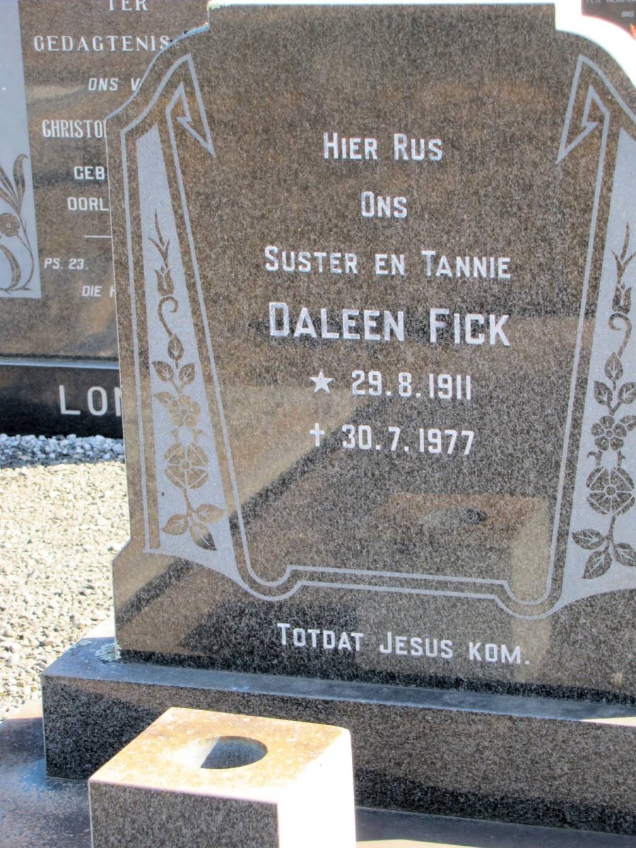 FICK Daleen 1911-1977