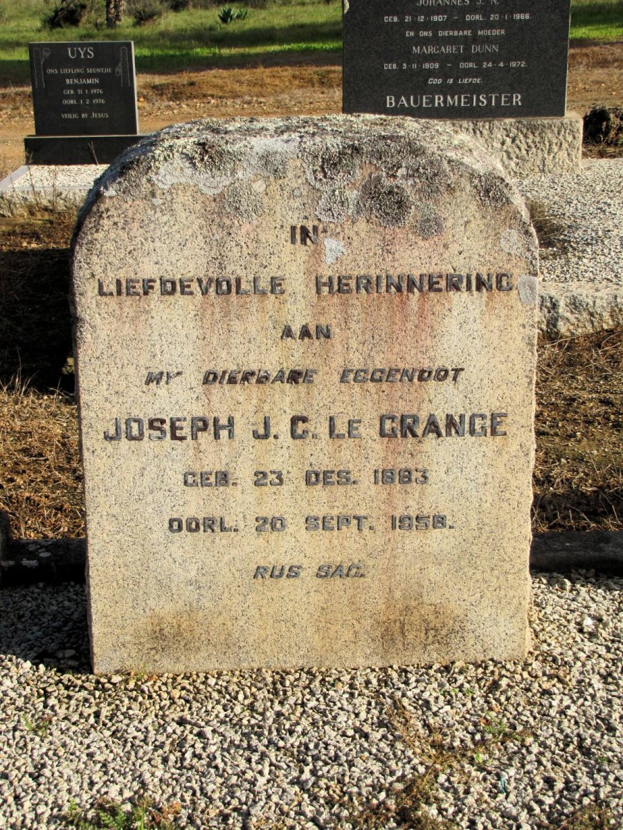 GRANGE Joseph J.C., le 1883-1958