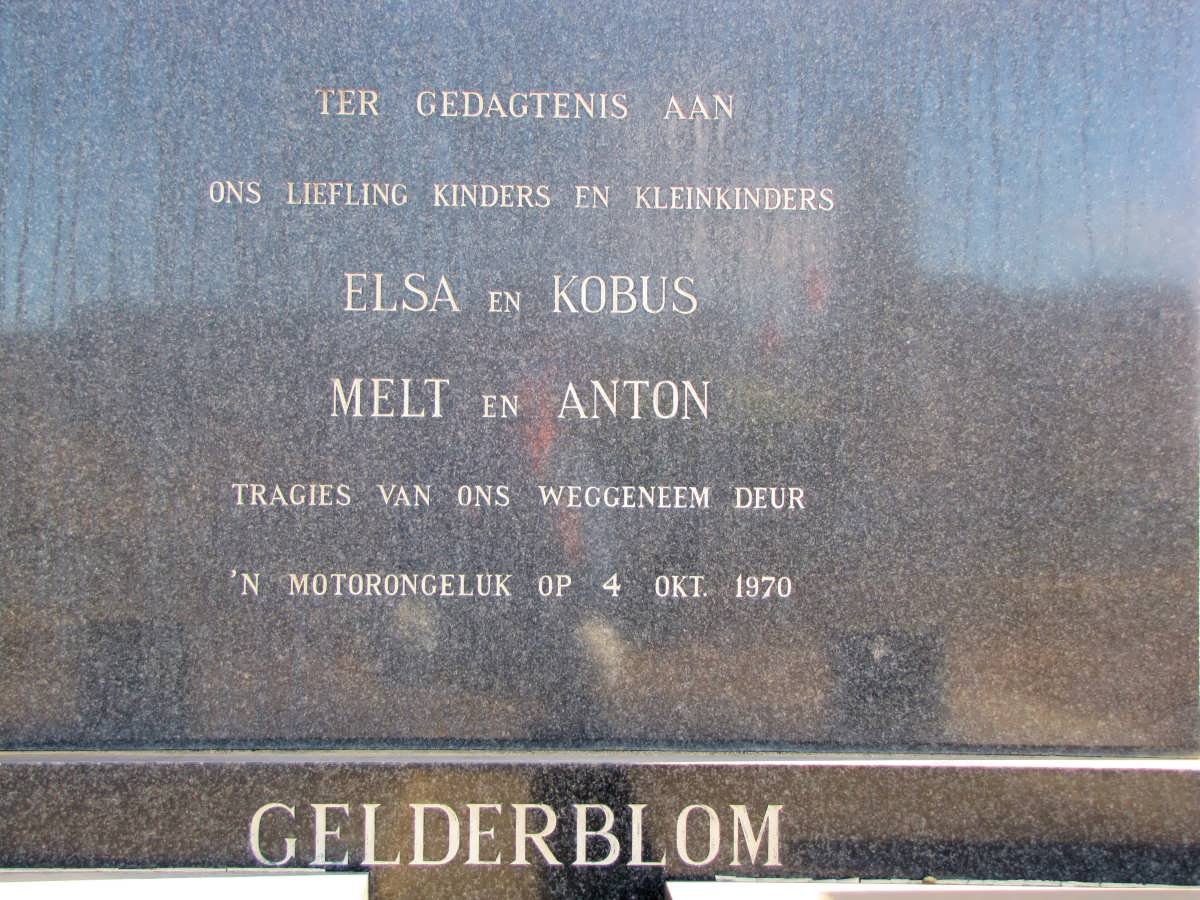 GELDERBLOM Elsa -1970 :: GELDERBLOM Kobus -1970 :: GELDERBLOM Melt -1970 :: GELDERBLOM Anton  -1970