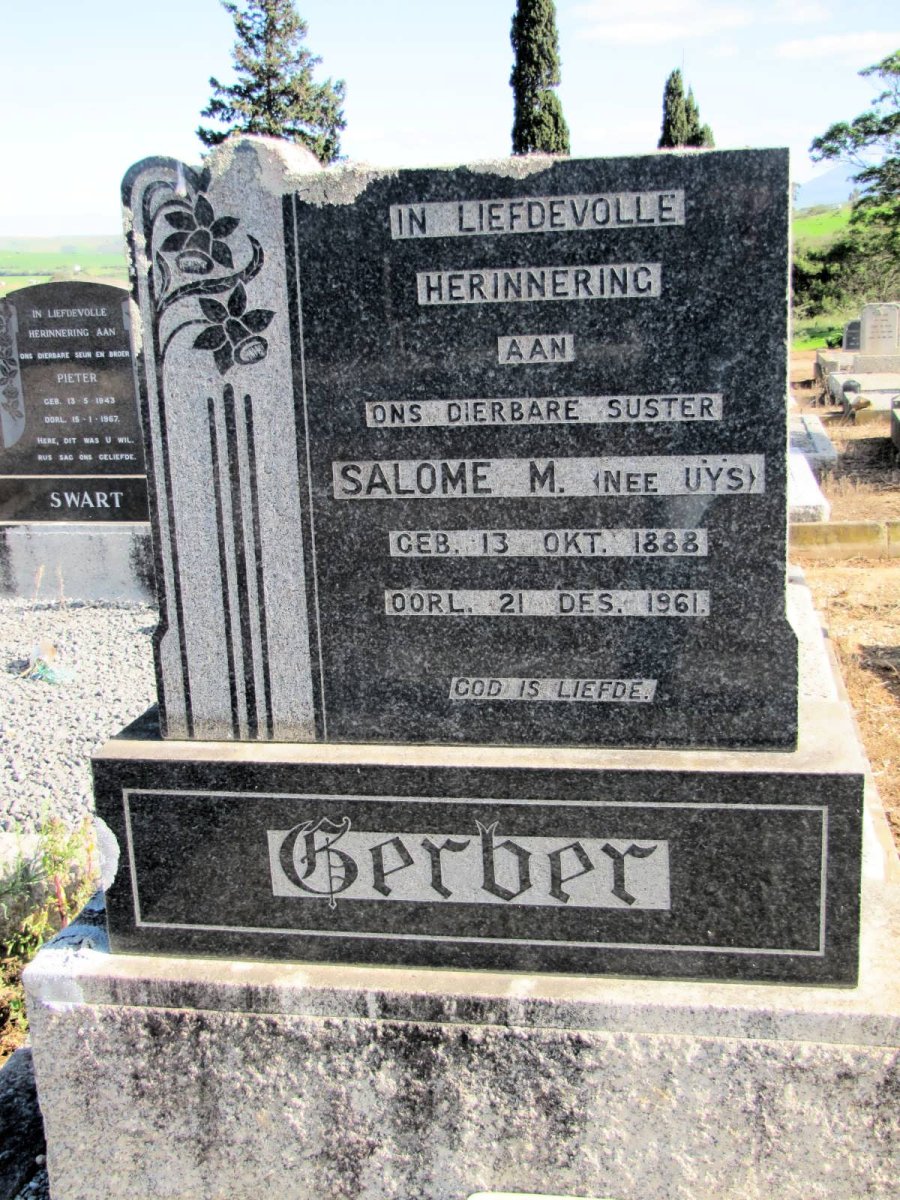 GERBER Salome M. nee UYS 1888-1961