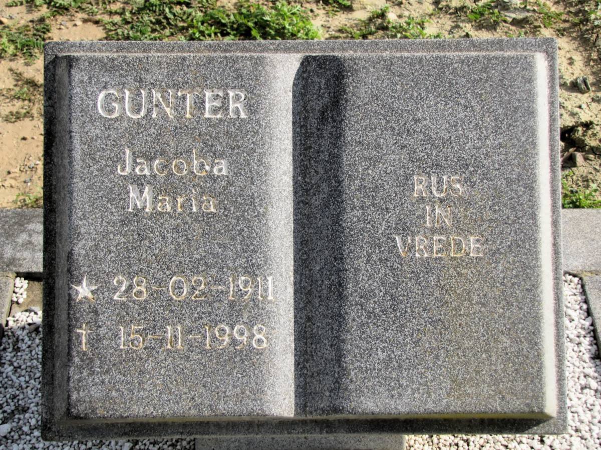 GUNTER Jacoba Maria 1911-1998
