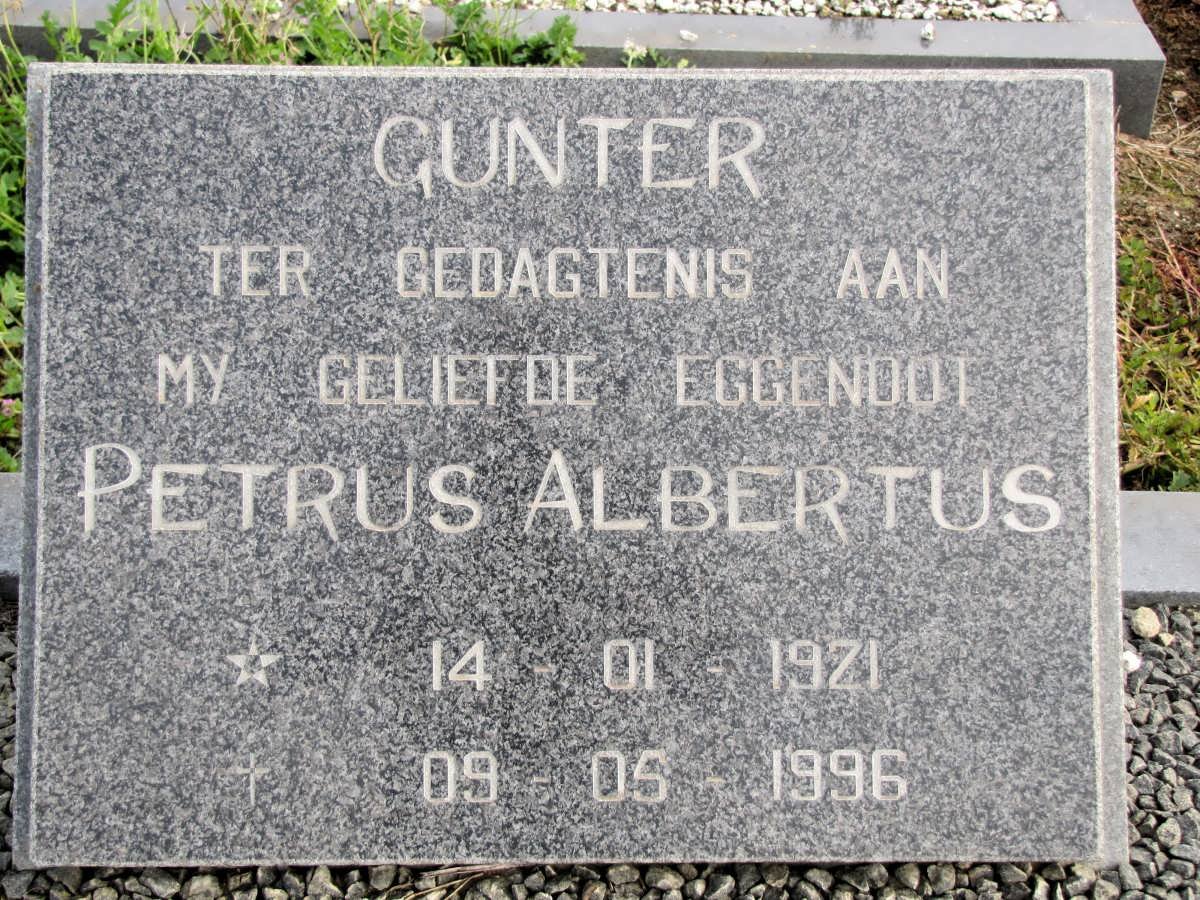 GUNTER Petrus Albertus 1921-1996