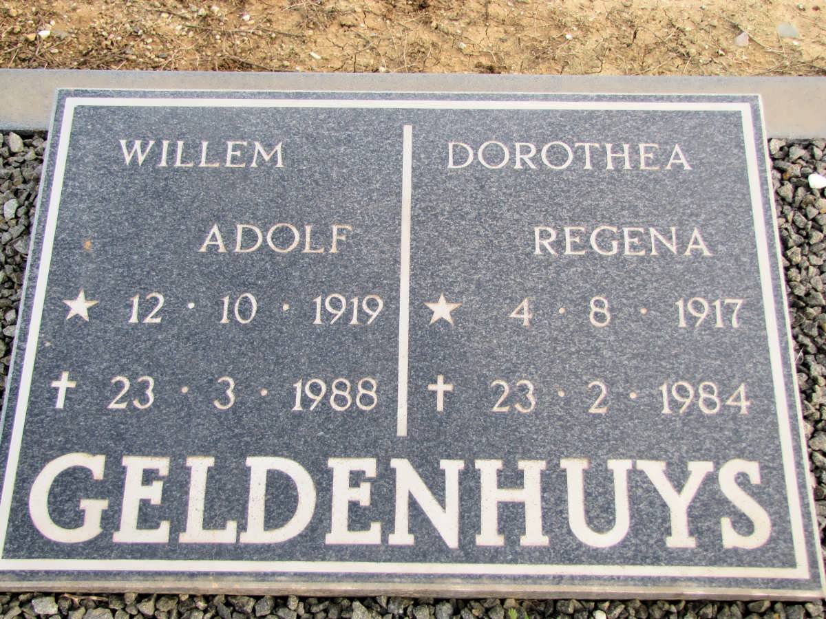 GELDENHUYS Willem Adolf 1919-1988 &amp; Dorothea Regena 1917-1984