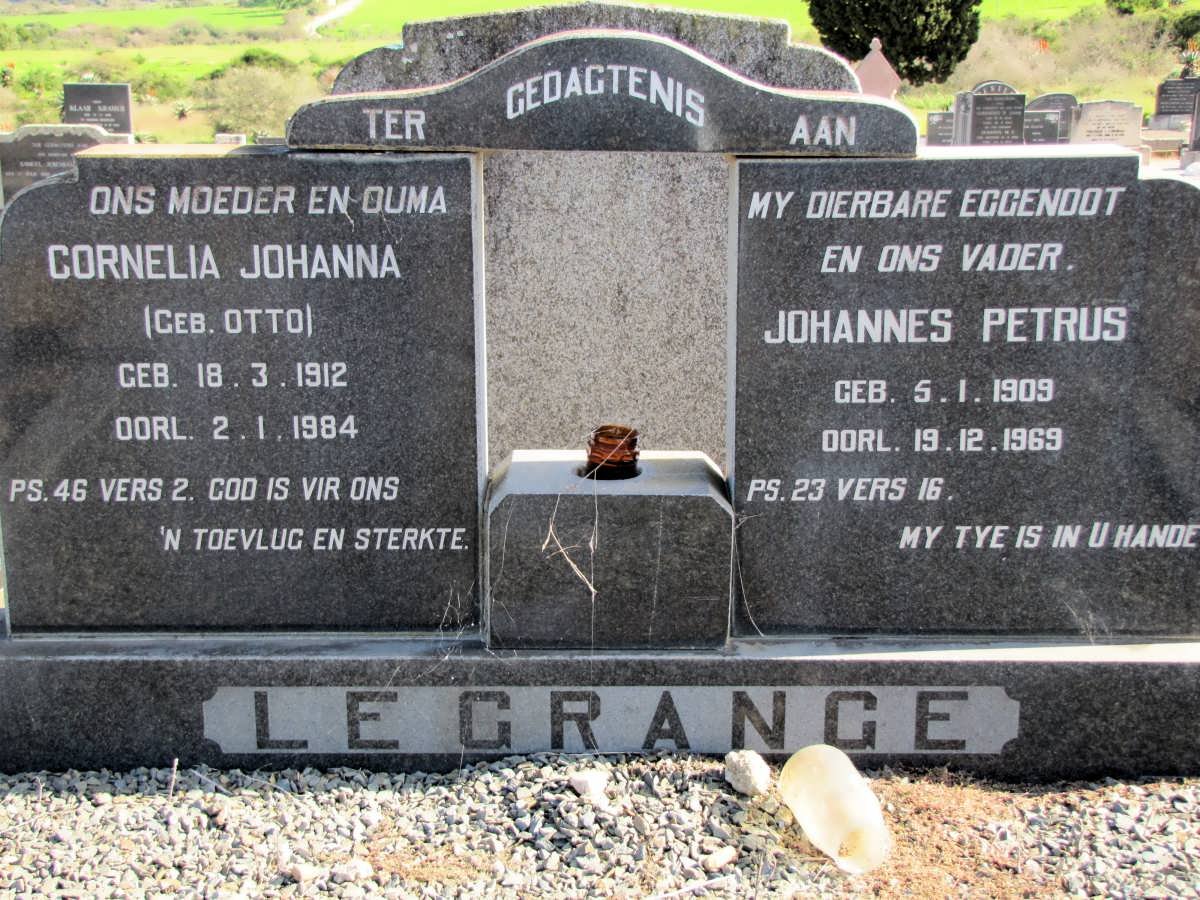 GRANGE Johannes Petrus, le 1909-1969 &amp; Cornelia Johanna OTTO 1912-1984