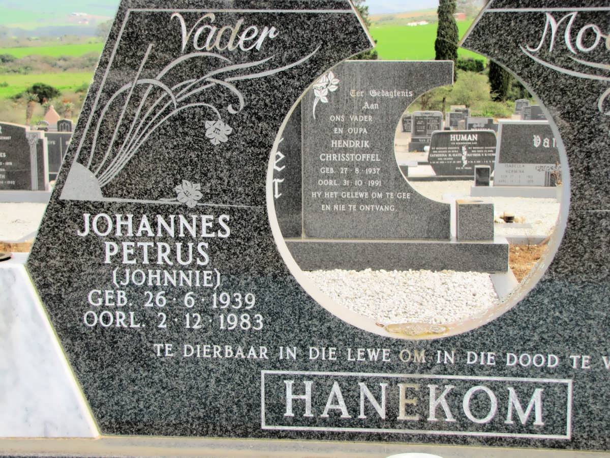 HANEKOM Johannes Petrus 1939-1983