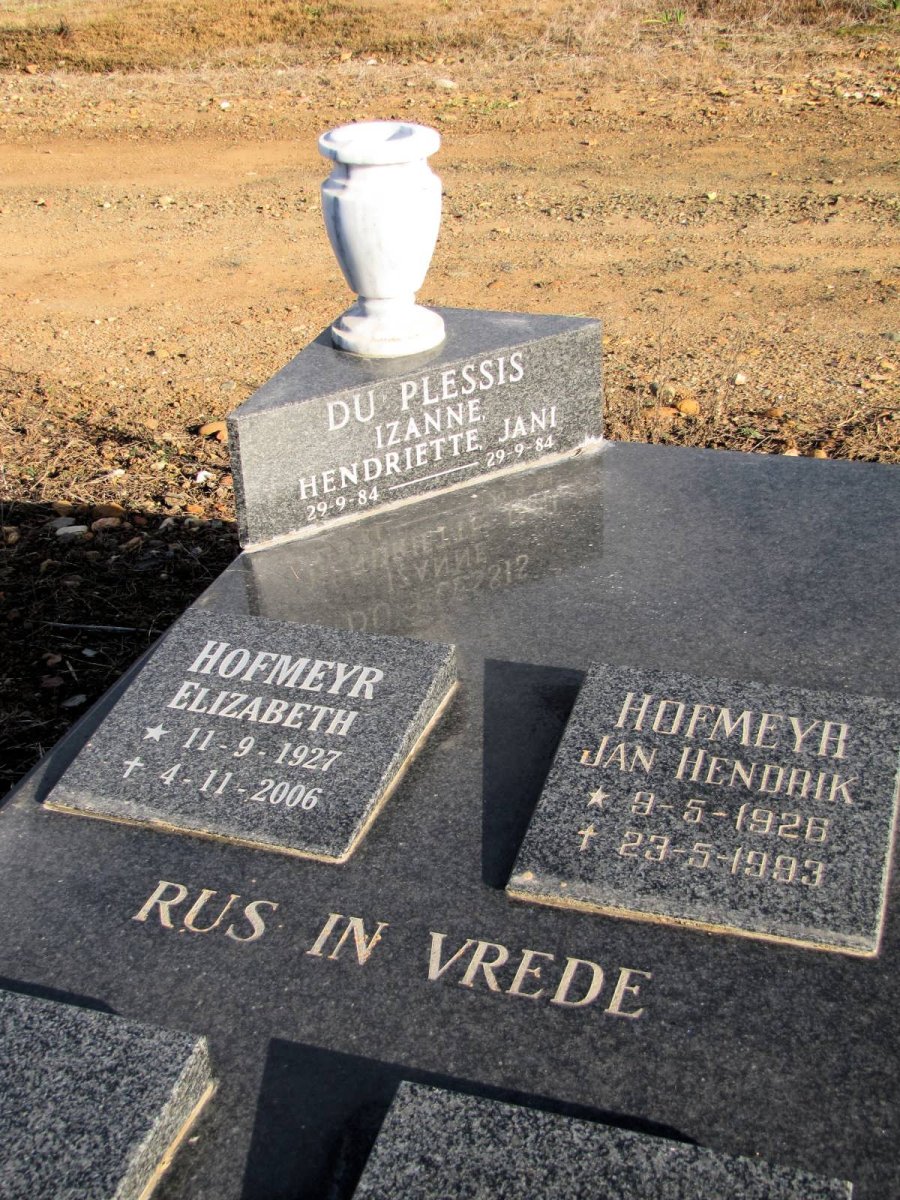 HOFMEYR Jan Hendrik 1926-1993 &amp; Elizabeth 1927-2006